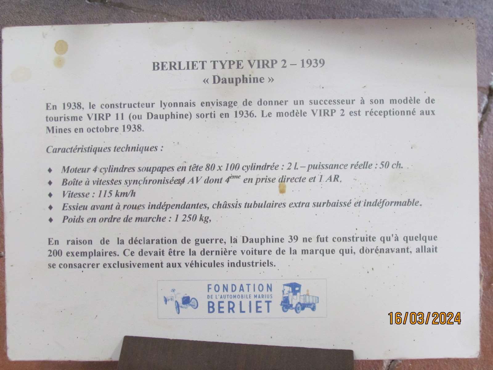 BERLIET Type VIRP 2 1938 